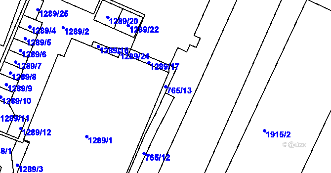 Parcela st. 765/13 v KÚ Kopřivnice, Katastrální mapa