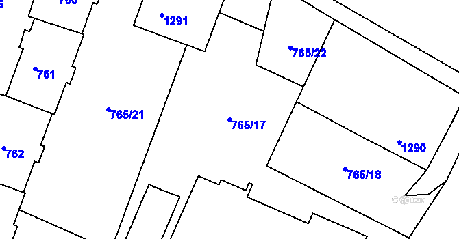 Parcela st. 765/17 v KÚ Kopřivnice, Katastrální mapa