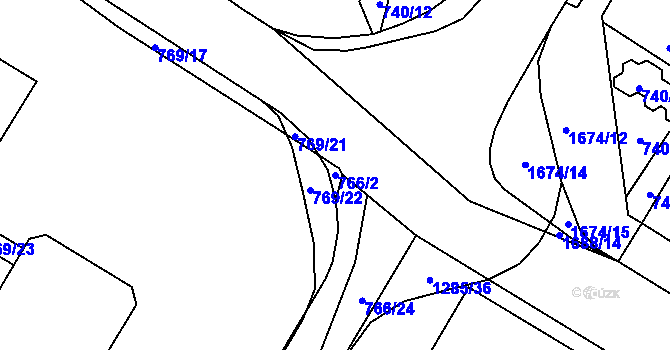 Parcela st. 766/2 v KÚ Kopřivnice, Katastrální mapa