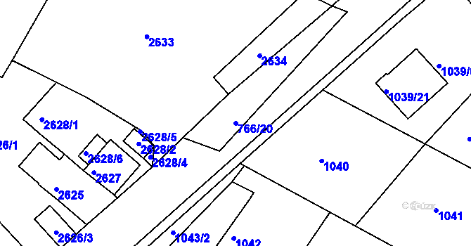 Parcela st. 766/20 v KÚ Kopřivnice, Katastrální mapa