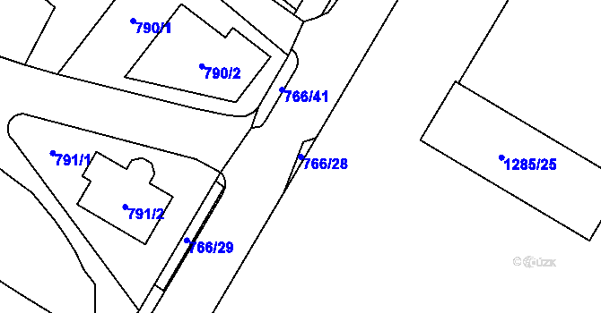 Parcela st. 766/28 v KÚ Kopřivnice, Katastrální mapa