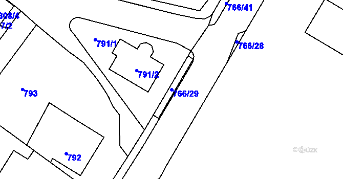 Parcela st. 766/29 v KÚ Kopřivnice, Katastrální mapa