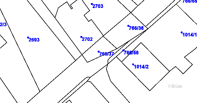 Parcela st. 766/37 v KÚ Kopřivnice, Katastrální mapa