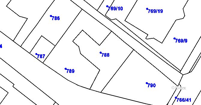 Parcela st. 788 v KÚ Kopřivnice, Katastrální mapa