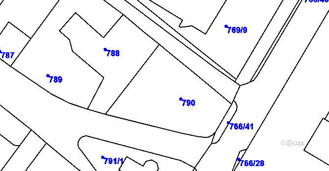 Parcela st. 790 v KÚ Kopřivnice, Katastrální mapa