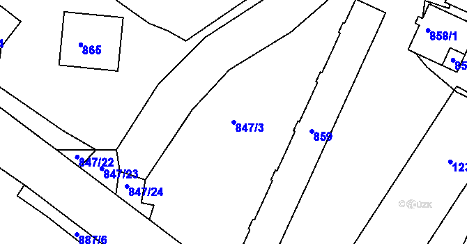 Parcela st. 847/3 v KÚ Kopřivnice, Katastrální mapa