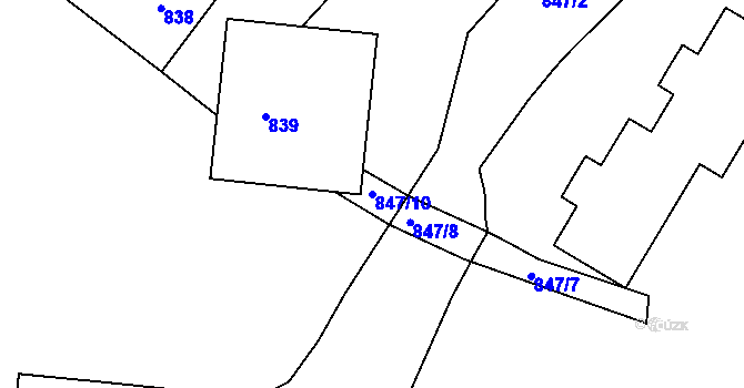 Parcela st. 847/10 v KÚ Kopřivnice, Katastrální mapa
