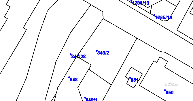 Parcela st. 849/2 v KÚ Kopřivnice, Katastrální mapa