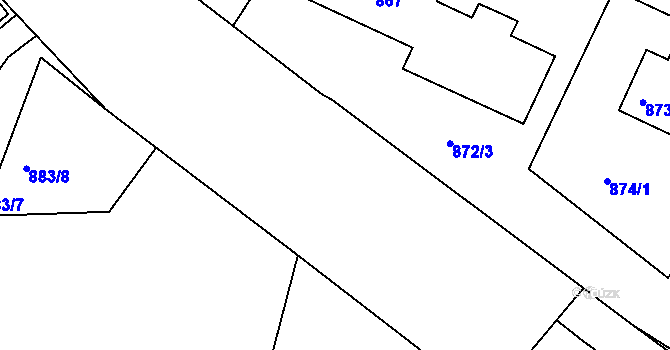 Parcela st. 875/12 v KÚ Kopřivnice, Katastrální mapa