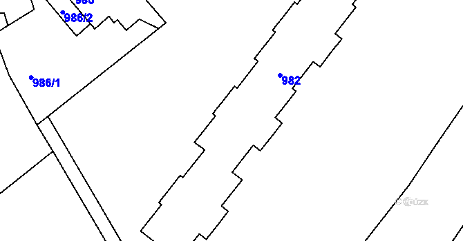 Parcela st. 983 v KÚ Kopřivnice, Katastrální mapa
