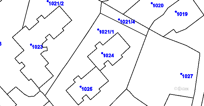 Parcela st. 1024 v KÚ Kopřivnice, Katastrální mapa