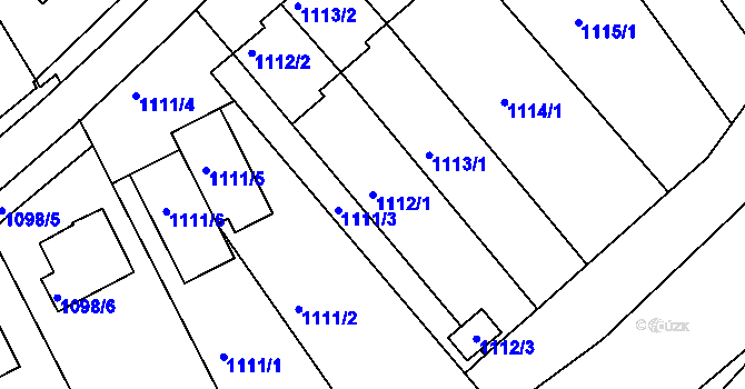 Parcela st. 1112/1 v KÚ Kopřivnice, Katastrální mapa