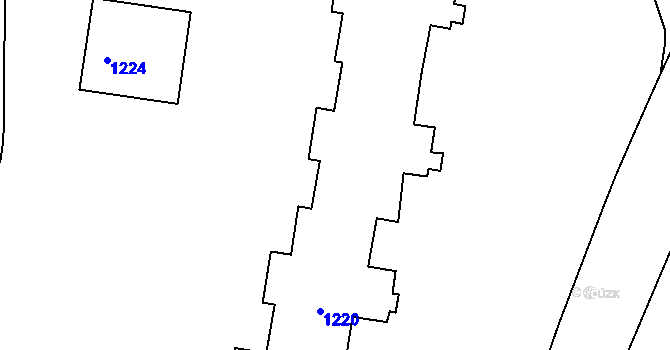 Parcela st. 1222 v KÚ Kopřivnice, Katastrální mapa