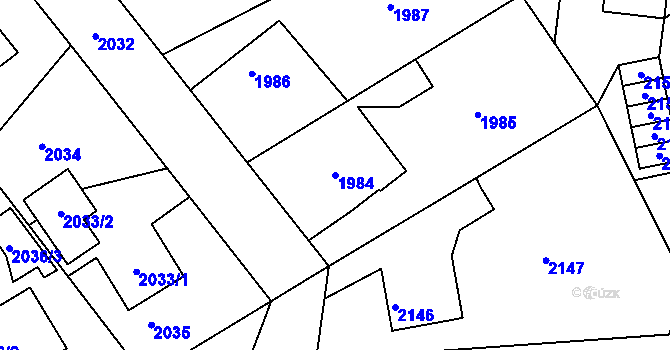 Parcela st. 1984 v KÚ Kopřivnice, Katastrální mapa