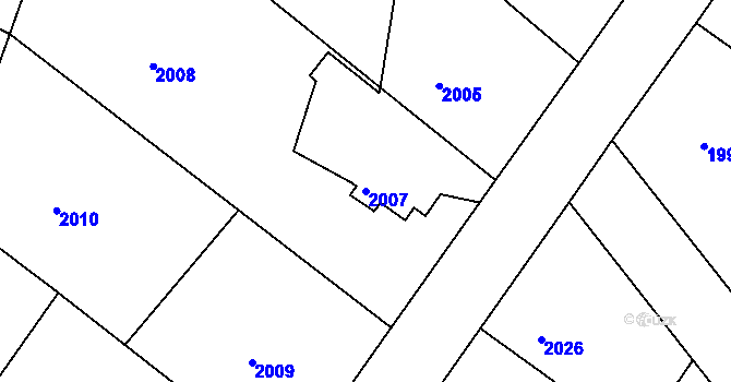 Parcela st. 2007 v KÚ Kopřivnice, Katastrální mapa