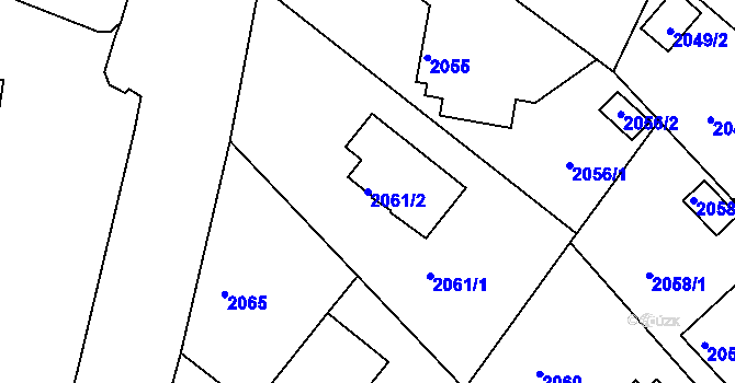 Parcela st. 2061/2 v KÚ Kopřivnice, Katastrální mapa