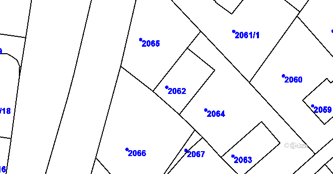 Parcela st. 2062 v KÚ Kopřivnice, Katastrální mapa
