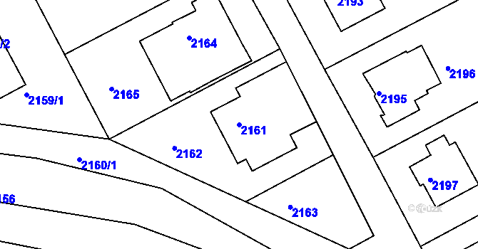 Parcela st. 2161 v KÚ Kopřivnice, Katastrální mapa