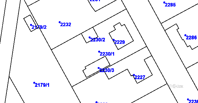 Parcela st. 2230/1 v KÚ Kopřivnice, Katastrální mapa