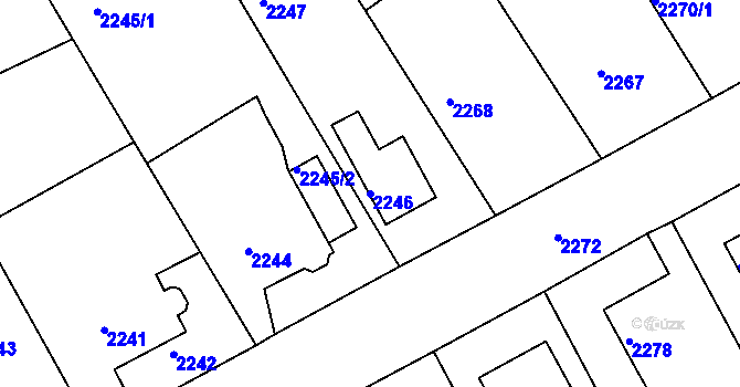 Parcela st. 2246 v KÚ Kopřivnice, Katastrální mapa
