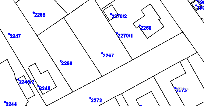 Parcela st. 2267 v KÚ Kopřivnice, Katastrální mapa