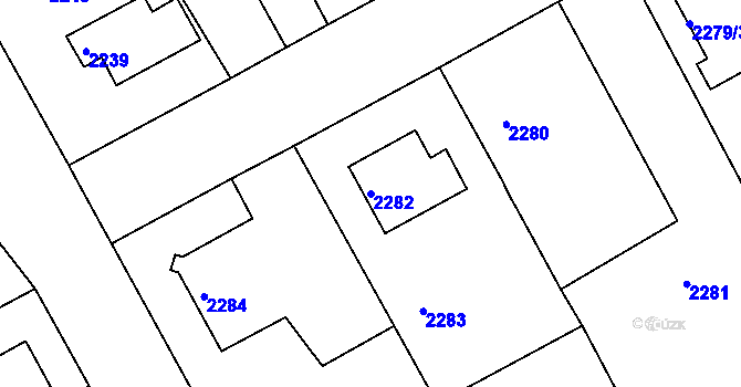 Parcela st. 2282 v KÚ Kopřivnice, Katastrální mapa