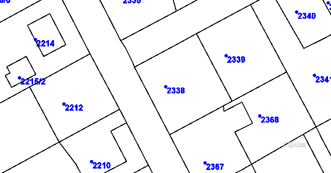 Parcela st. 2338 v KÚ Kopřivnice, Katastrální mapa