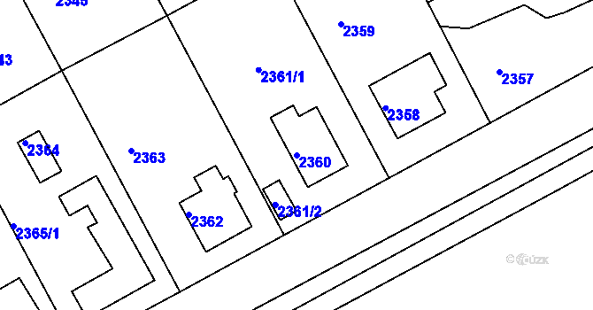 Parcela st. 2360 v KÚ Kopřivnice, Katastrální mapa