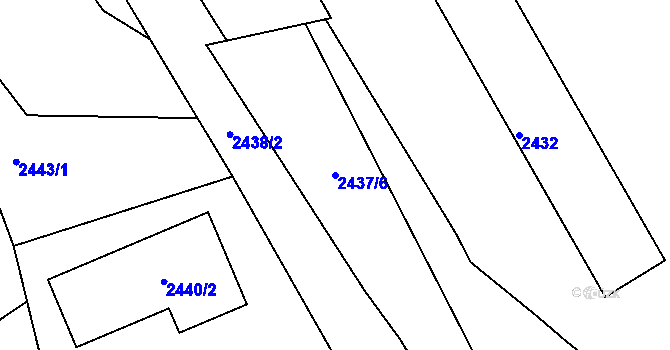Parcela st. 2437/6 v KÚ Kopřivnice, Katastrální mapa