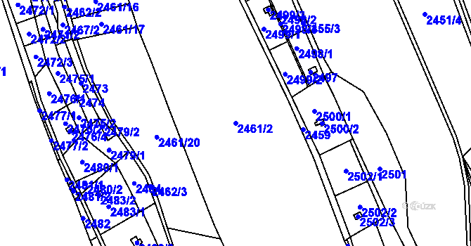 Parcela st. 2461/2 v KÚ Kopřivnice, Katastrální mapa