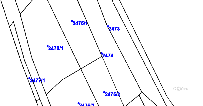 Parcela st. 2474 v KÚ Kopřivnice, Katastrální mapa