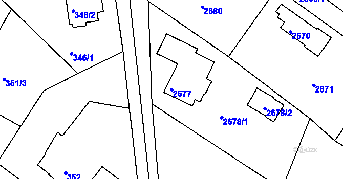 Parcela st. 2677 v KÚ Kopřivnice, Katastrální mapa