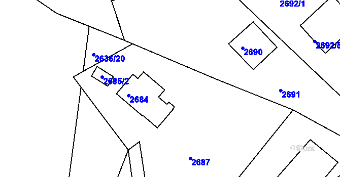Parcela st. 2685 v KÚ Kopřivnice, Katastrální mapa