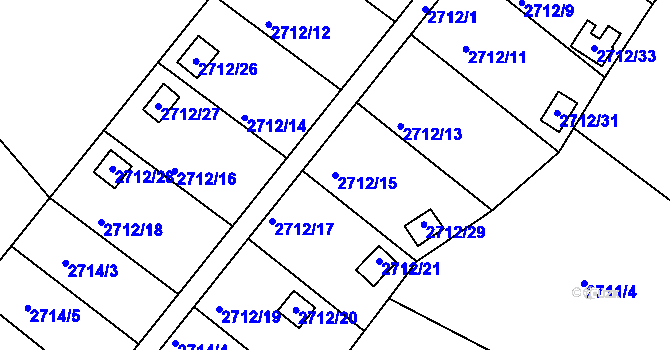 Parcela st. 2712/15 v KÚ Kopřivnice, Katastrální mapa