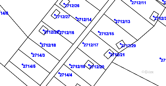 Parcela st. 2712/17 v KÚ Kopřivnice, Katastrální mapa