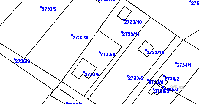 Parcela st. 2733/4 v KÚ Kopřivnice, Katastrální mapa