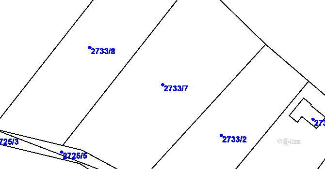 Parcela st. 2733/7 v KÚ Kopřivnice, Katastrální mapa