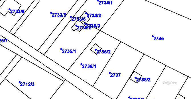 Parcela st. 2736/2 v KÚ Kopřivnice, Katastrální mapa