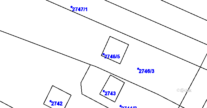 Parcela st. 2746/5 v KÚ Kopřivnice, Katastrální mapa