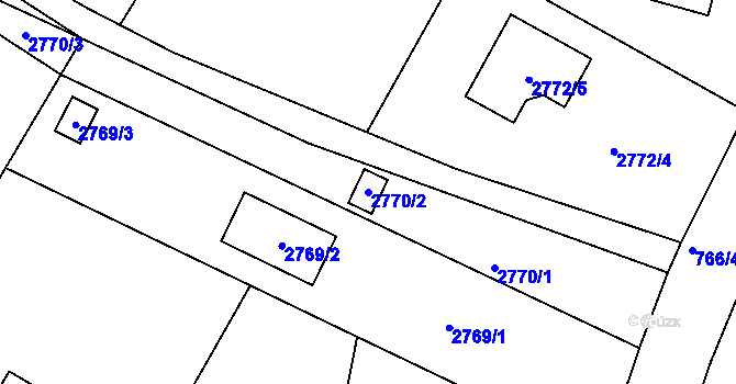 Parcela st. 2770/2 v KÚ Kopřivnice, Katastrální mapa