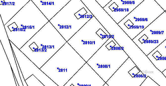 Parcela st. 2810 v KÚ Kopřivnice, Katastrální mapa