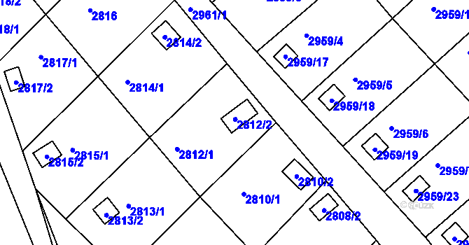 Parcela st. 2812/2 v KÚ Kopřivnice, Katastrální mapa