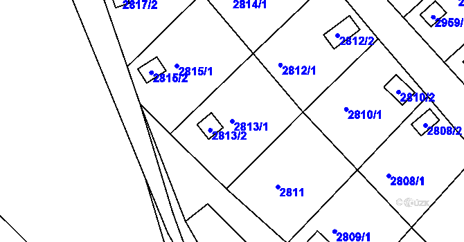 Parcela st. 2813/1 v KÚ Kopřivnice, Katastrální mapa
