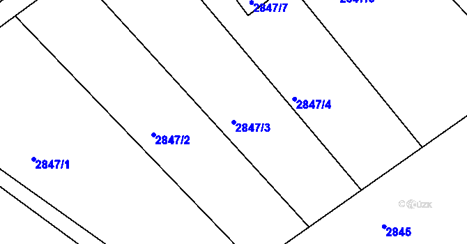 Parcela st. 2847/3 v KÚ Kopřivnice, Katastrální mapa