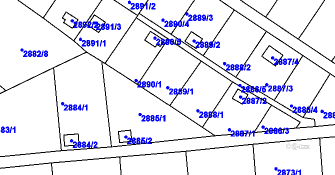 Parcela st. 2889/1 v KÚ Kopřivnice, Katastrální mapa