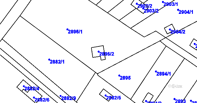 Parcela st. 2896/2 v KÚ Kopřivnice, Katastrální mapa