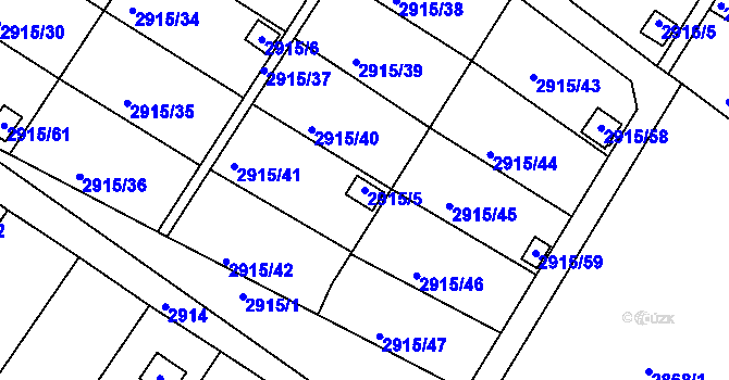 Parcela st. 2915/5 v KÚ Kopřivnice, Katastrální mapa