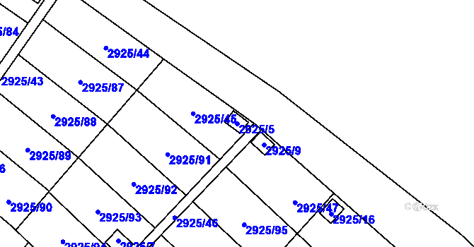 Parcela st. 2925/5 v KÚ Kopřivnice, Katastrální mapa