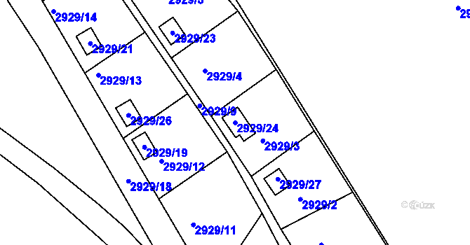 Parcela st. 2929/24 v KÚ Kopřivnice, Katastrální mapa