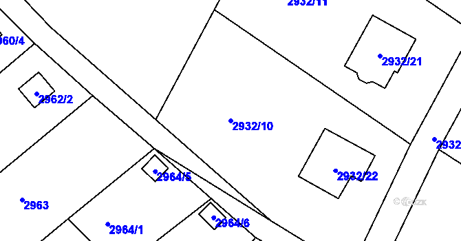 Parcela st. 2932/10 v KÚ Kopřivnice, Katastrální mapa